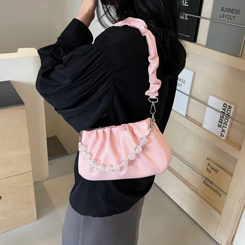 NX DOUGHNUT PU Crossbody Bag, Shoulder Bag Women's Ecru/Pink/Silver/Black-43