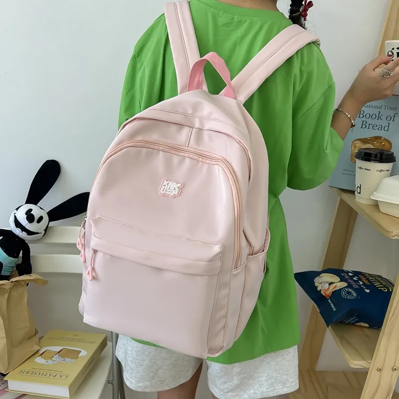 NX DOUGHNUT Nylon Fabric Backpack Unisex Ecru/Black/Yellow/Green/Pink-18