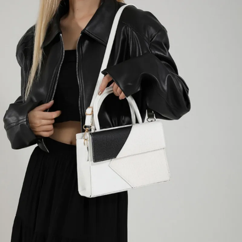 NX DOUGHNUT PU Niche Design Patchwork Small Square Bag One Shoulder Handbag Regular Women's Multicolor-6