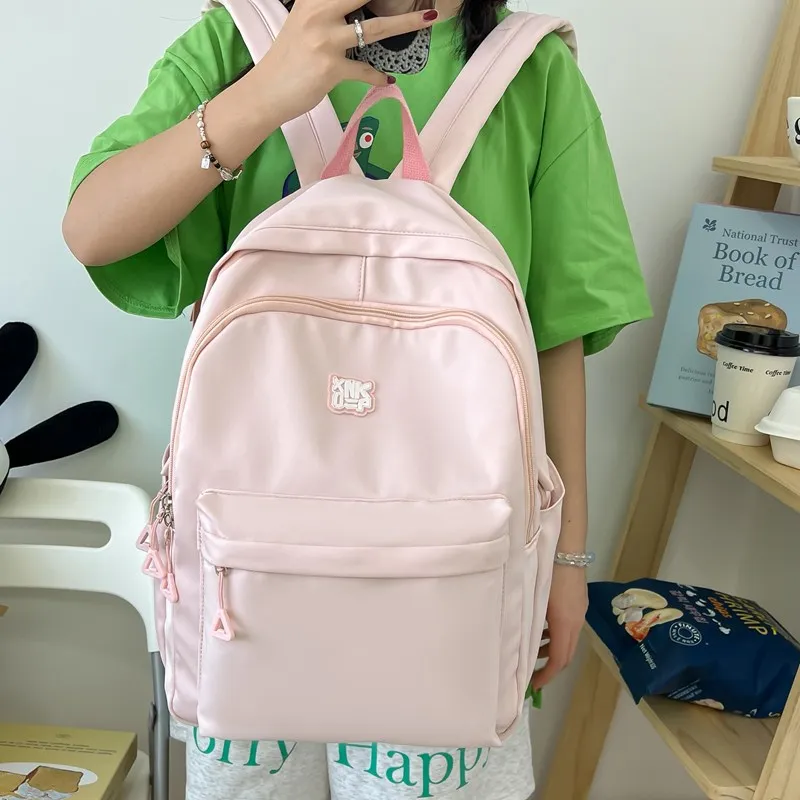 NX DOUGHNUT Nylon Fabric Backpack Unisex Ecru/Black/Yellow/Green/Pink-20