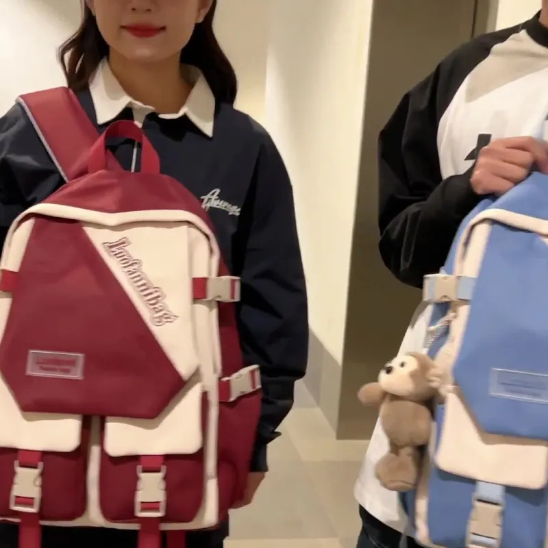 NX DOUGHNUT Nylon Backpack Tubas Unisex Black, Red, Blue, Khaki-1
