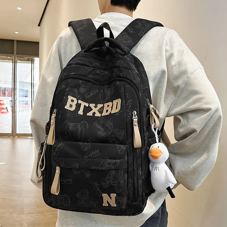 NX DOUGHNUT Nylon Large Capacity Backpack Regular Unisex Multicolor-5