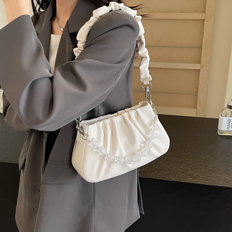 NX DOUGHNUT PU Crossbody Bag, Shoulder Bag Women's Ecru/Pink/Silver/Black-1