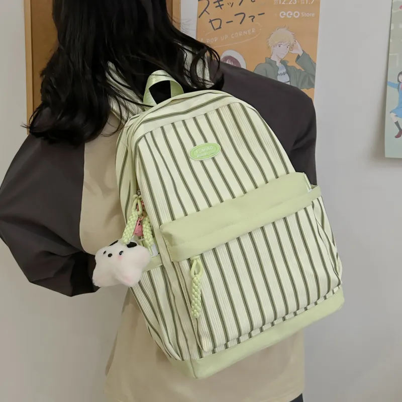 NX DOUGHNUT Nylon Backpack Women's Black/Burgundy/Khaki/Light Green/Blue-12
