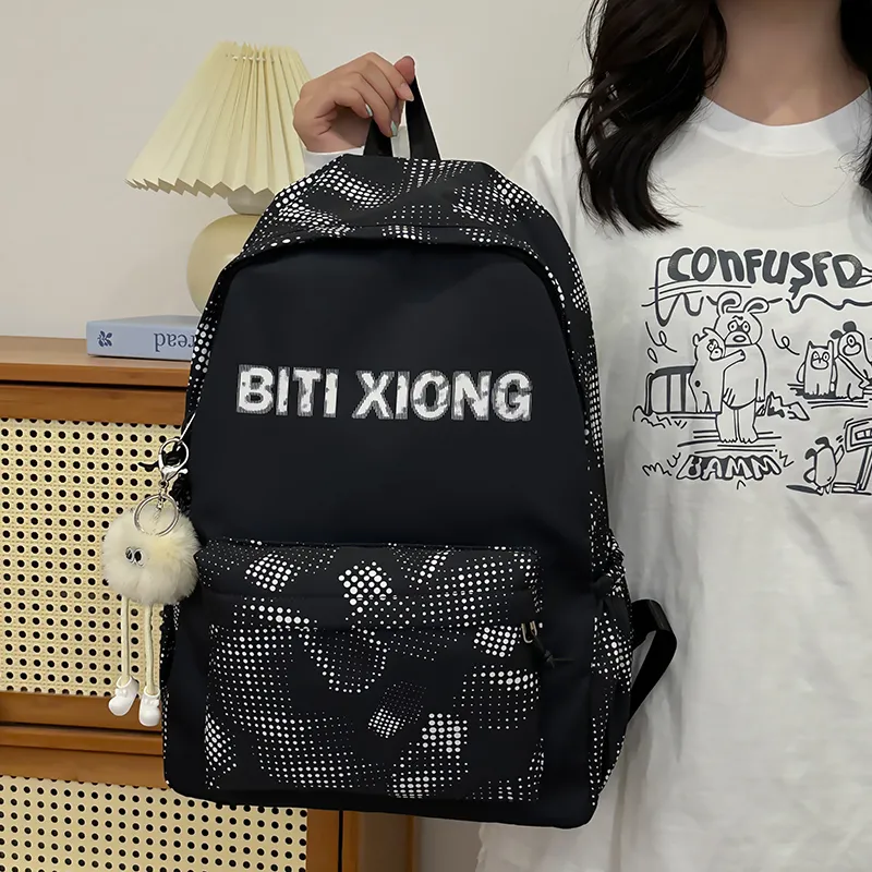 NX DOUGHNUT Nylon Backpack Unisex White/Black/Pink/Blue/Black-20