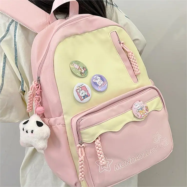 NX DOUGHNUT Nylon Backpack Unisex Pink Blue Purple Black Brown Green-1