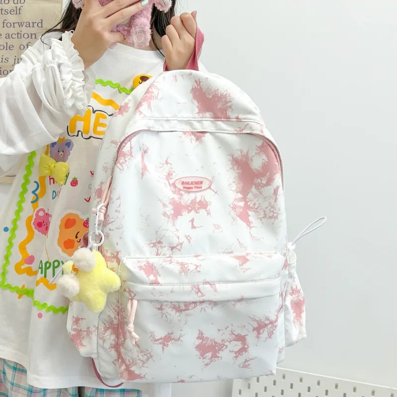 NX DOUGHNUT Nylon Backpack Unisex Black/Pink/Violet/Khaki/Sky Blue-6