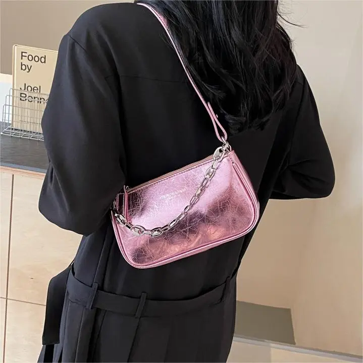 NX DOUGHNUT PU Handbag, Shoulder Bag Women's Silver, Dazzling Color, Silver, Black, Pink, Gold-16