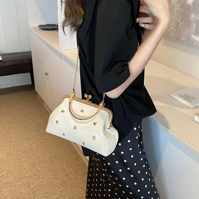 NX DOUGHNUT PU Crossbody Bag, One Shoulder Handbag Women's White/Black/Pink-25