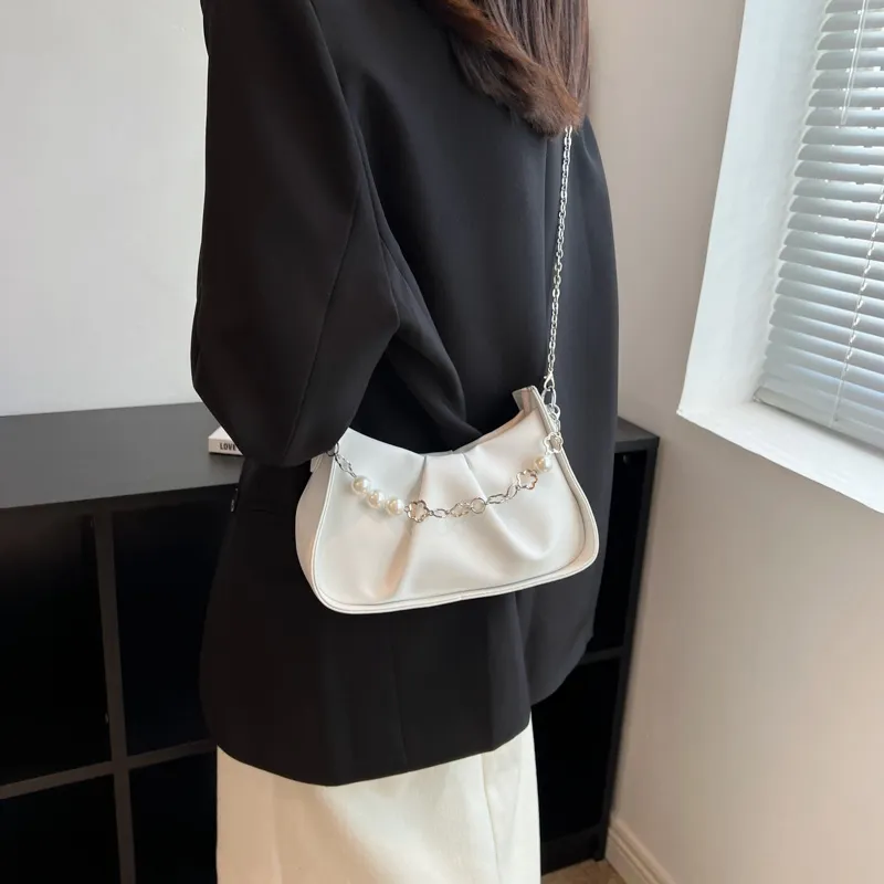 NX DOUGHNUT PU Shoulder Bag Regular Women's White/Black/Light Yellow-2
