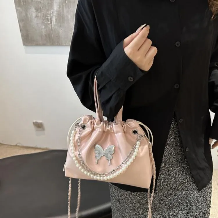 NX DOUGHNUT Pu Backpack Regular Women's Black/Ecru/Silver/Pink-13