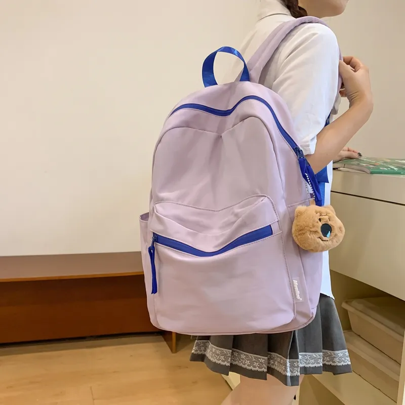 NX DOUGHNUT Nylon Backpack Unisex Custard/Cherry Blossom Pink/Mint Green/White/Purple-18