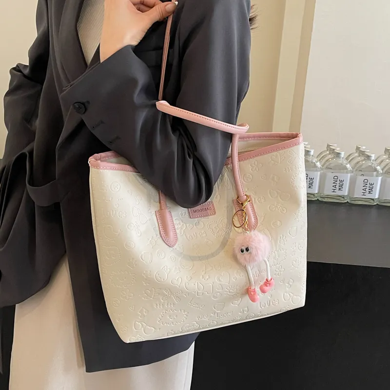 NX DOUGHNUT PU Shoulder Bag Women's Black/Khaki/Pink-53