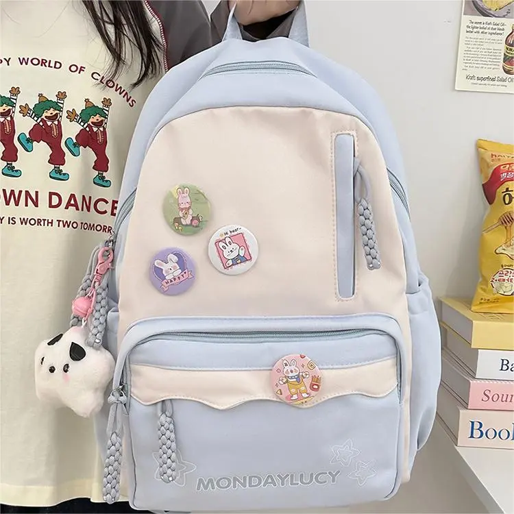 NX DOUGHNUT Nylon Backpack Unisex Pink Blue Purple Black Brown Green-5