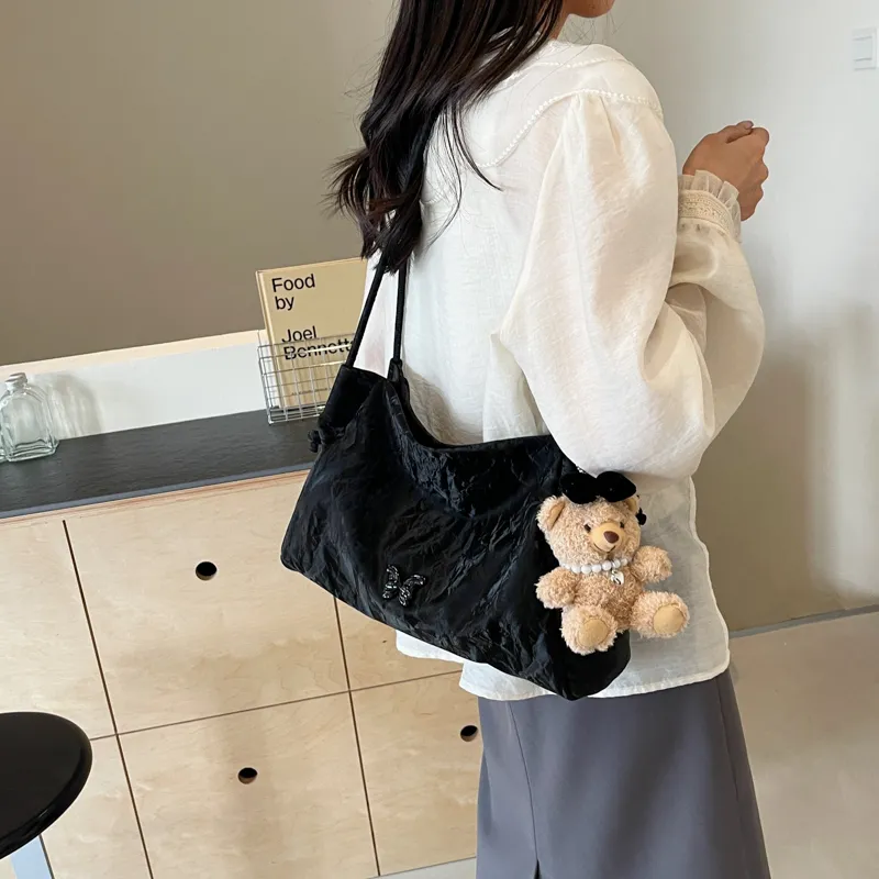 NX DOUGHNUT PU Handbag, Shoulder Bag Regular Women's Ecru, Black, Pink-22