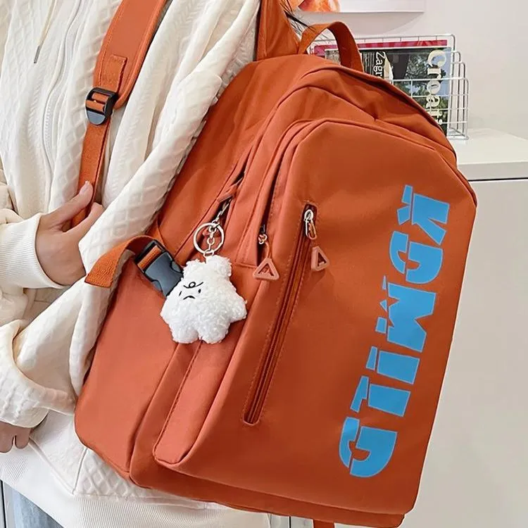 NX DOUGHNUT Nylon Fabric Backpack Regular Unisex Ecru/Orange Red/Yellow/Khaki-7