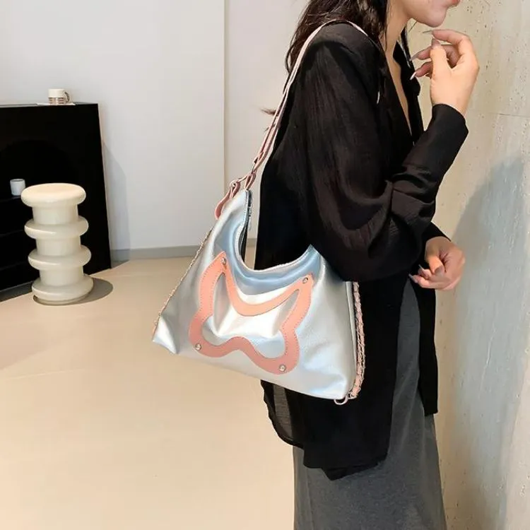 NX DOUGHNUT PU Backpack Regular Women's Black/White/Silver-7