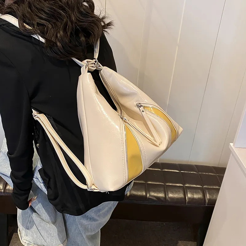 NX DOUGHNUT PU Backpack Women's White Silver Black-3