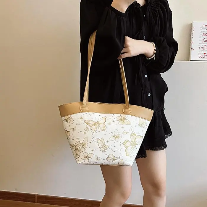 NX DOUGHNUT PU Tote Bag, Shopping Bag, Handbag, Shoulder Bag Women's Khaki/Pink/Black-1
