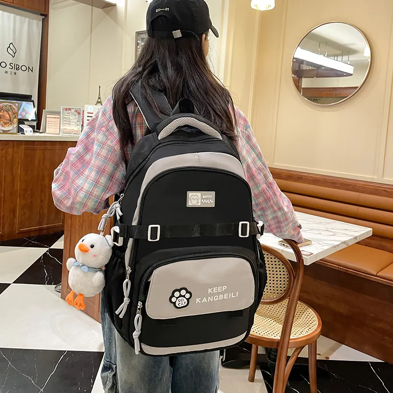 NX DOUGHNUT Nylon Backpack Unisex Navy Blue/Black/Purple/Green/Pink/Brown-5