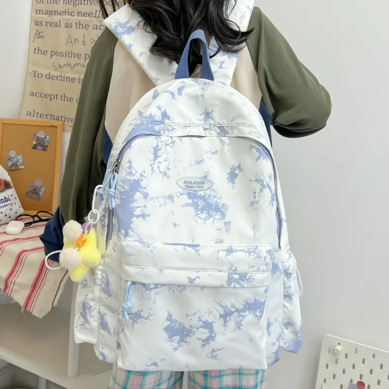 NX DOUGHNUT Nylon Backpack Unisex Black/Pink/Violet/Khaki/Sky Blue-17