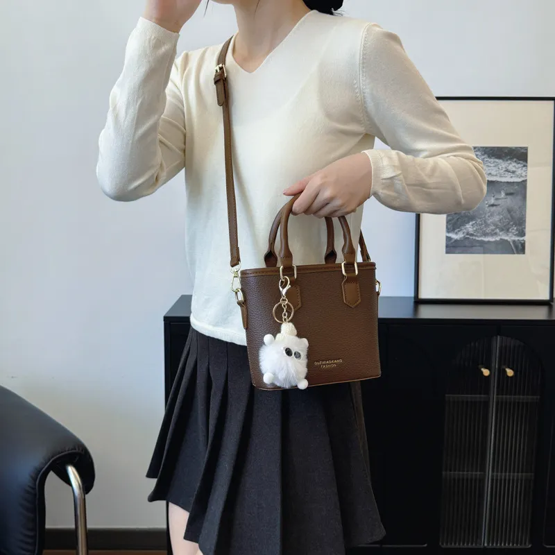 NX DOUGHNUT PU Shoulder Bag Crossbody Bag Handbag Women's Ecru Coffee Black-4