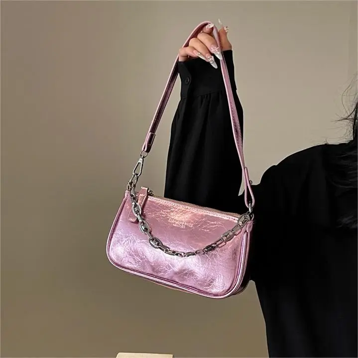 NX DOUGHNUT PU Handbag, Shoulder Bag Women's Silver, Dazzling Color, Silver, Black, Pink, Gold-44