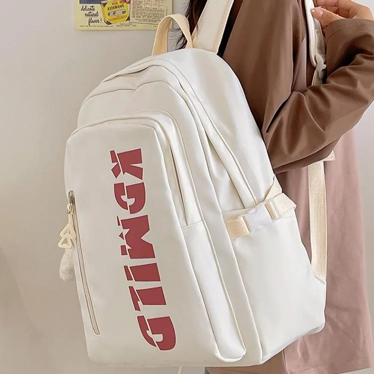 NX DOUGHNUT Nylon Fabric Backpack Regular Unisex Ecru/Orange Red/Yellow/Khaki-4