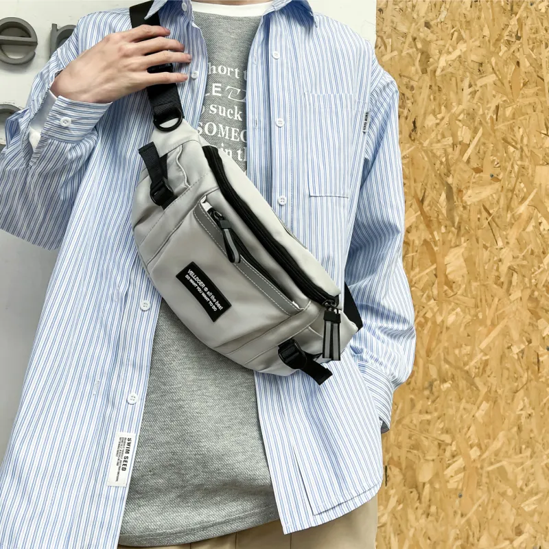 NX DOUGHNUT Composite Cloth Crossbody Sling Bag Regular Unisex White/Gray/Black-8
