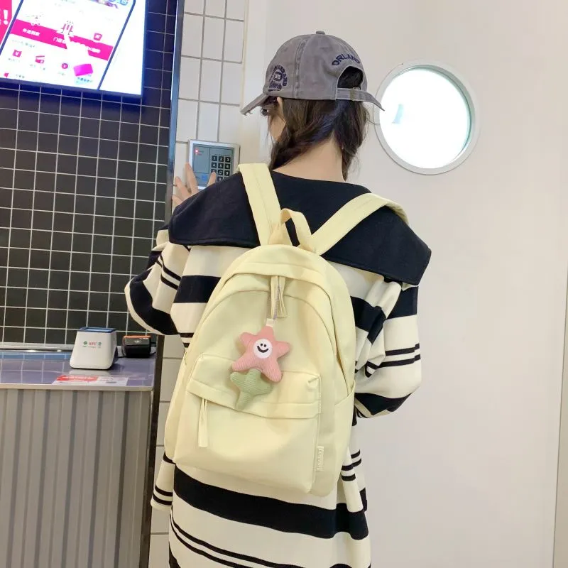NX DOUGHNUT Nylon Backpack Women's Ecru/Black/Pink/Yellow/Green-4