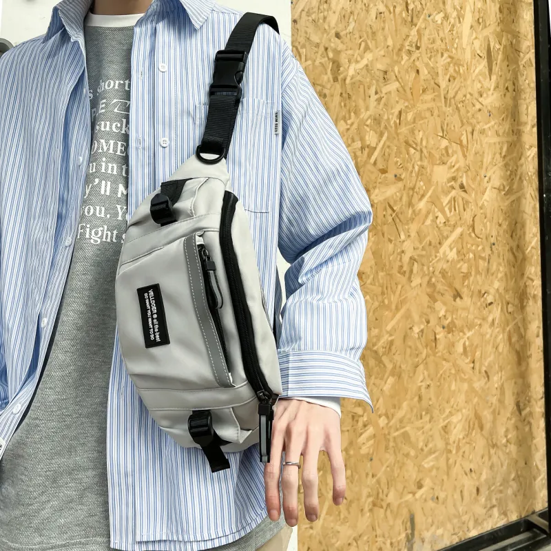 NX DOUGHNUT Composite Cloth Crossbody Sling Bag Regular Unisex White/Gray/Black-6