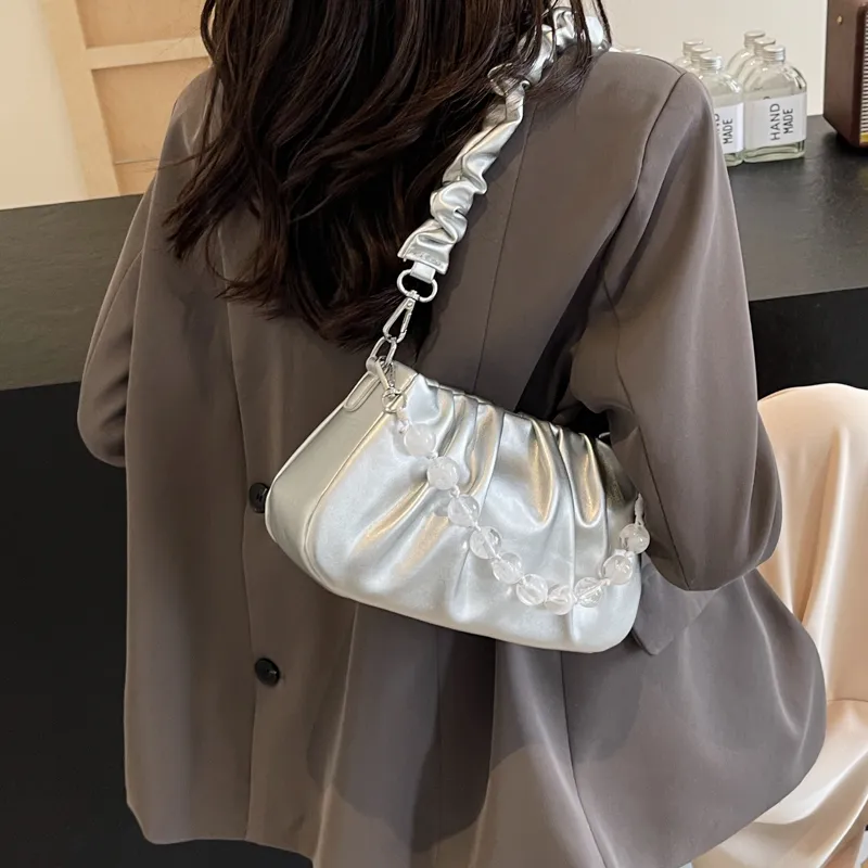 NX DOUGHNUT PU Crossbody Bag, Shoulder Bag Women's Ecru/Pink/Silver/Black-10