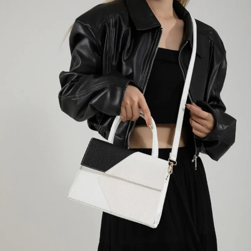 NX DOUGHNUT PU Niche Design Patchwork Small Square Bag One Shoulder Handbag Regular Women's Multicolor-7