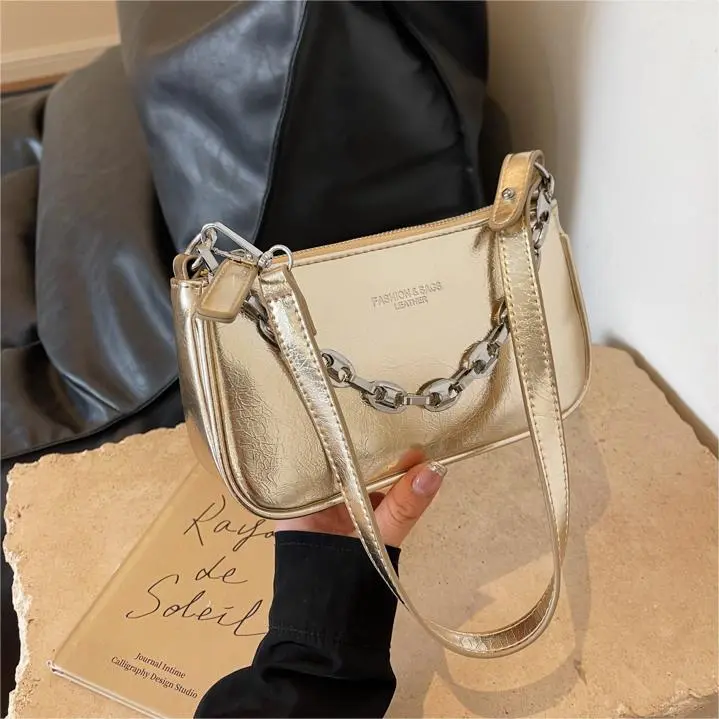NX DOUGHNUT PU Handbag, Shoulder Bag Women's Silver, Dazzling Color, Silver, Black, Pink, Gold-48