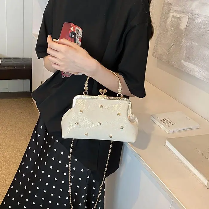 NX DOUGHNUT PU Crossbody Bag, One Shoulder Handbag Women's White/Black/Pink-2