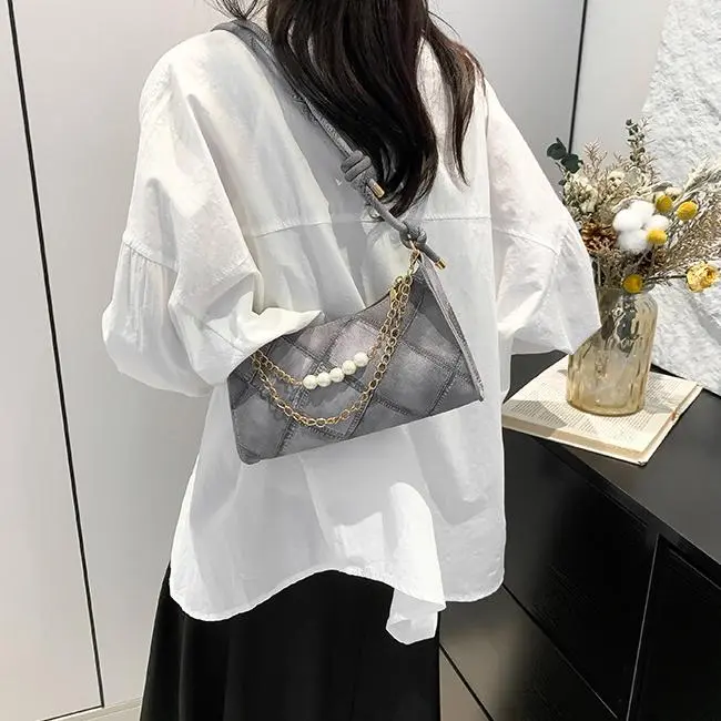 NX DOUGHNUT PU Shoulder Bag, Handbag, Shoulder Bag, Crossbody Bag Regular Women's Black/Gray/Blue-5
