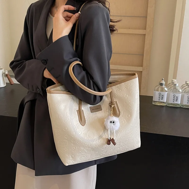 NX DOUGHNUT PU Shoulder Bag Women's Black/Khaki/Pink-4