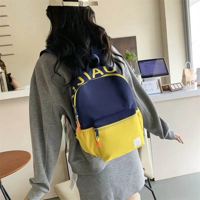 NX DOUGHNUT Nylon Fabric Backpack Unisex Pink Purple/Pink Green/Green Yellow/Blue Yellow-19