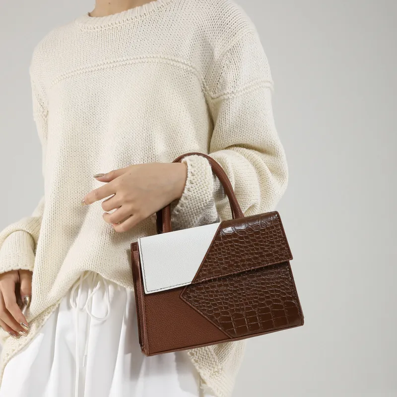 NX DOUGHNUT PU Niche Design Patchwork Small Square Bag One Shoulder Handbag Regular Women's Multicolor-1