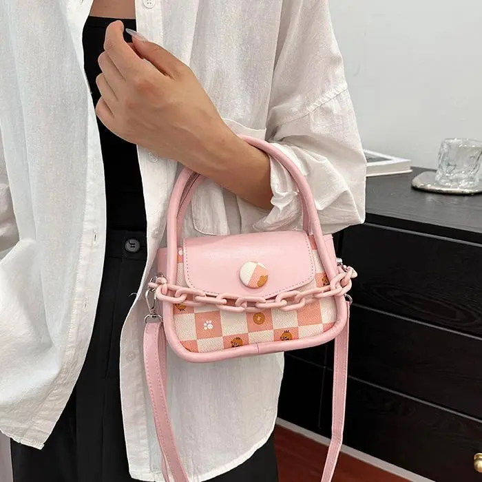 NX DOUGHNUT PU One Shoulder Handbag Women's Pink/Ecru-27