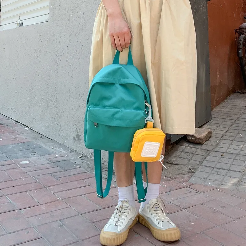 NX DOUGHNUT Nylon Backpack Unisex Black/Pink/Yellow/Orange/Green/Blue-12