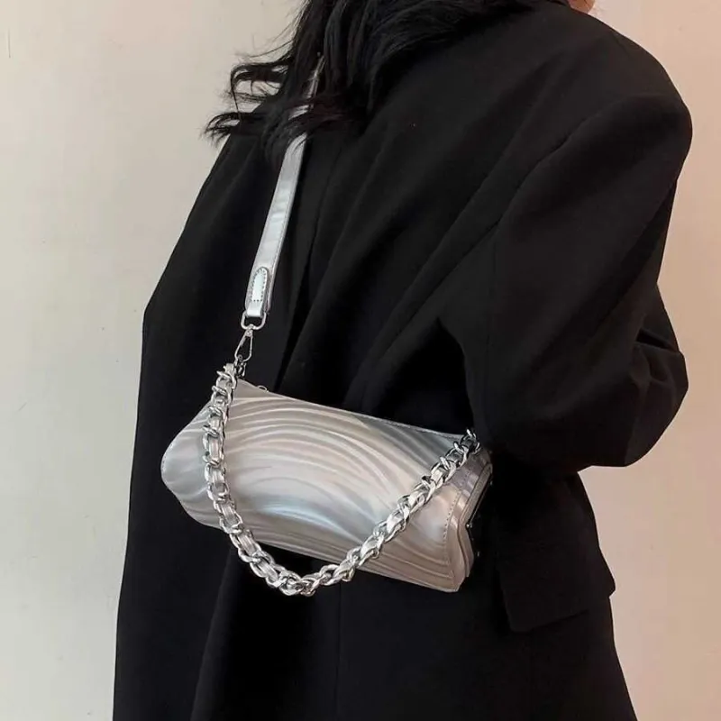 NX DOUGHNUT PU Shoulder Bag Regular Women's Silver-1