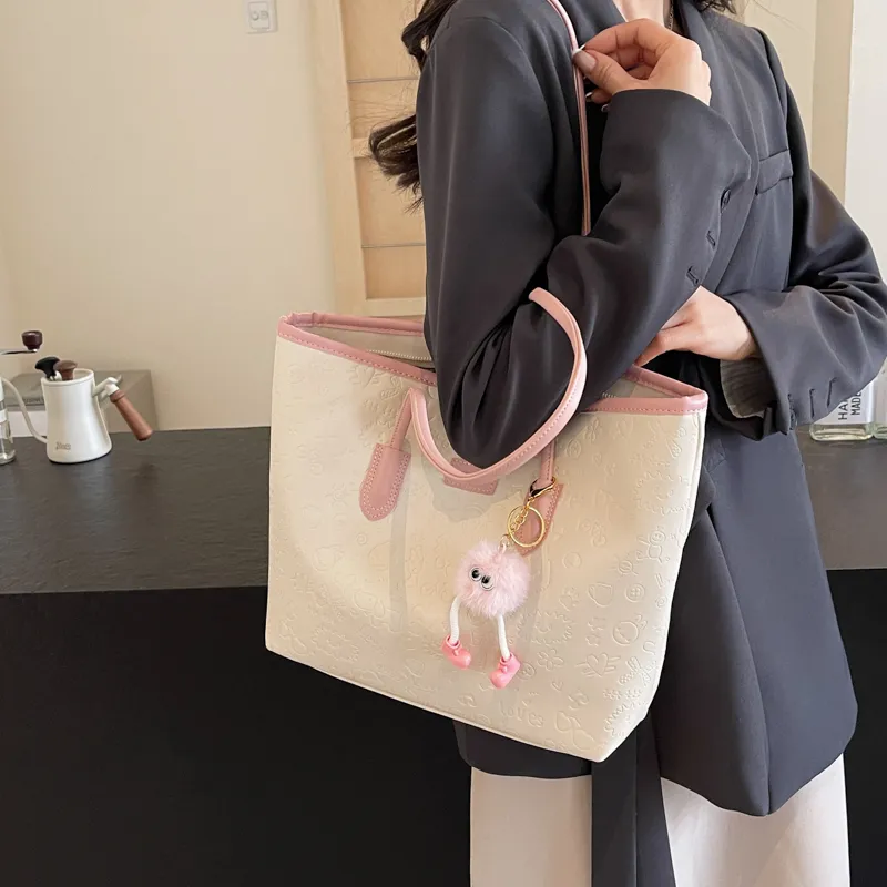 NX DOUGHNUT PU Shoulder Bag Women's Black/Khaki/Pink-57