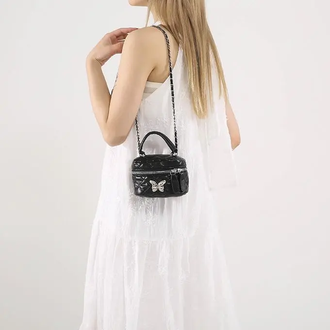NX DOUGHNUT PU Handbag Regular Women's Black/White/Silver/Pink/Khaki-16