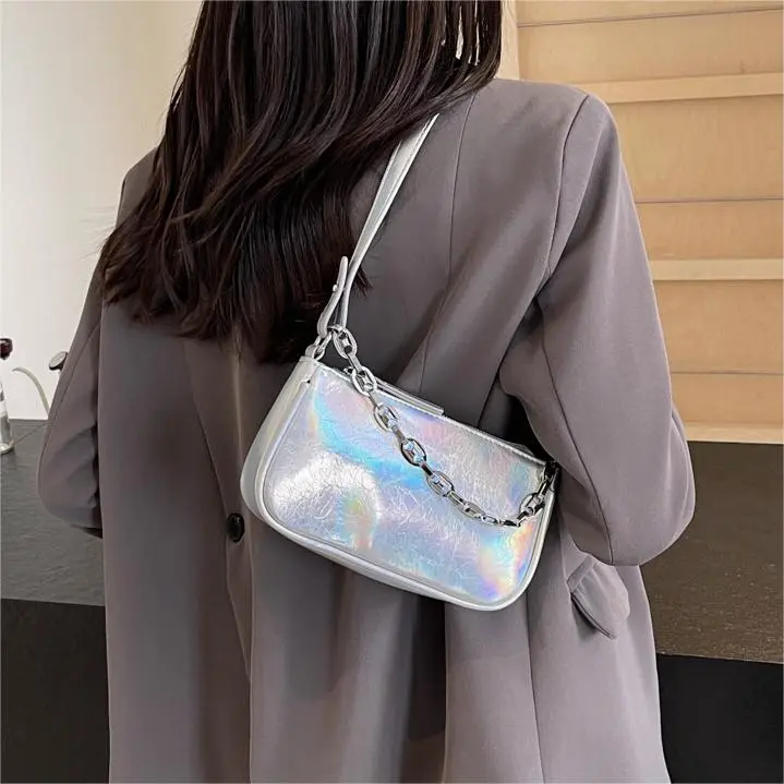 NX DOUGHNUT PU Handbag, Shoulder Bag Women's Silver, Dazzling Color, Silver, Black, Pink, Gold-31
