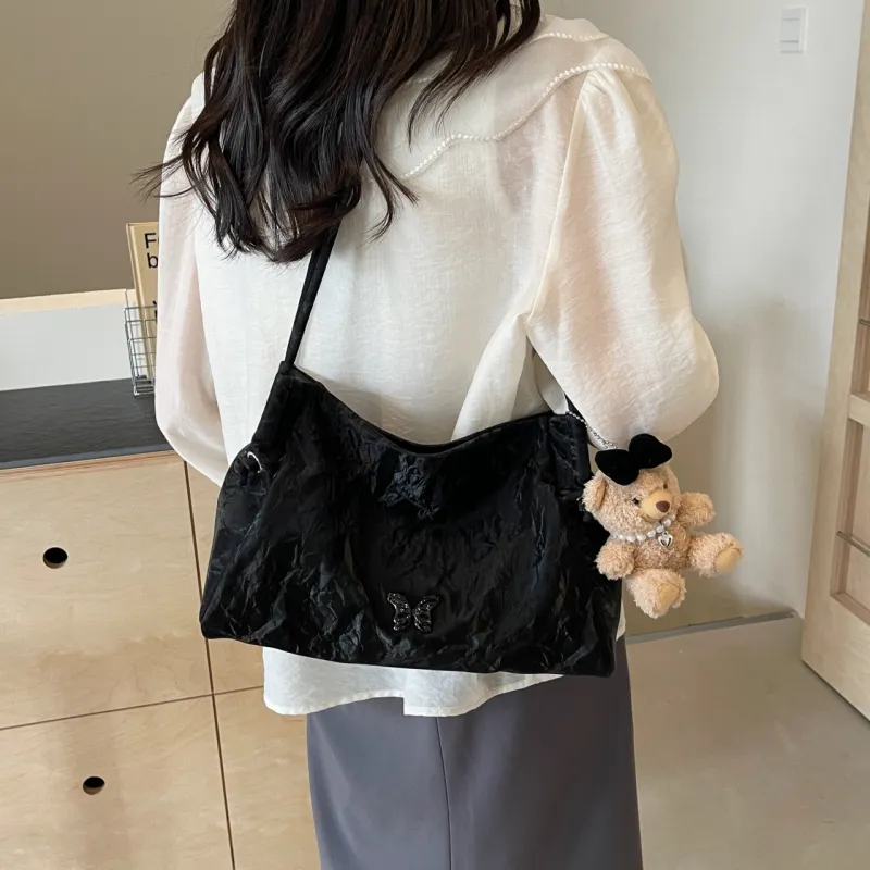 NX DOUGHNUT PU Handbag, Shoulder Bag Regular Women's Ecru, Black, Pink-8