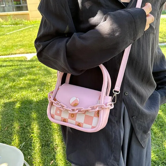NX DOUGHNUT PU One Shoulder Handbag Women's Pink/Ecru-28