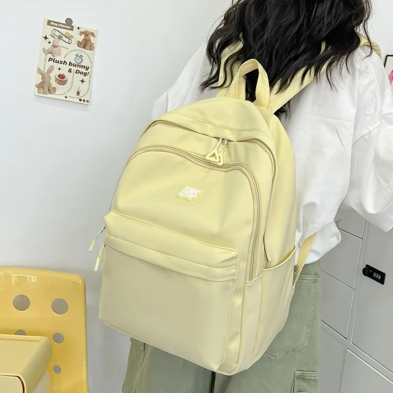 NX DOUGHNUT Nylon Fabric Backpack Unisex Ecru/Black/Yellow/Green/Pink-5