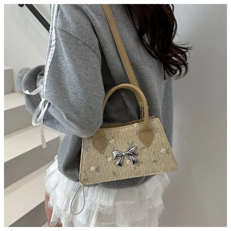 NX DOUGHNUT Woven One Shoulder Handbags Women's Multicolor-3