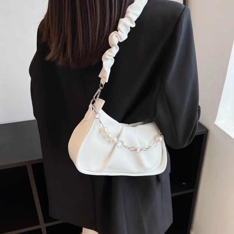 NX DOUGHNUT PU Shoulder Bag Regular Women's White/Black/Light Yellow-16
